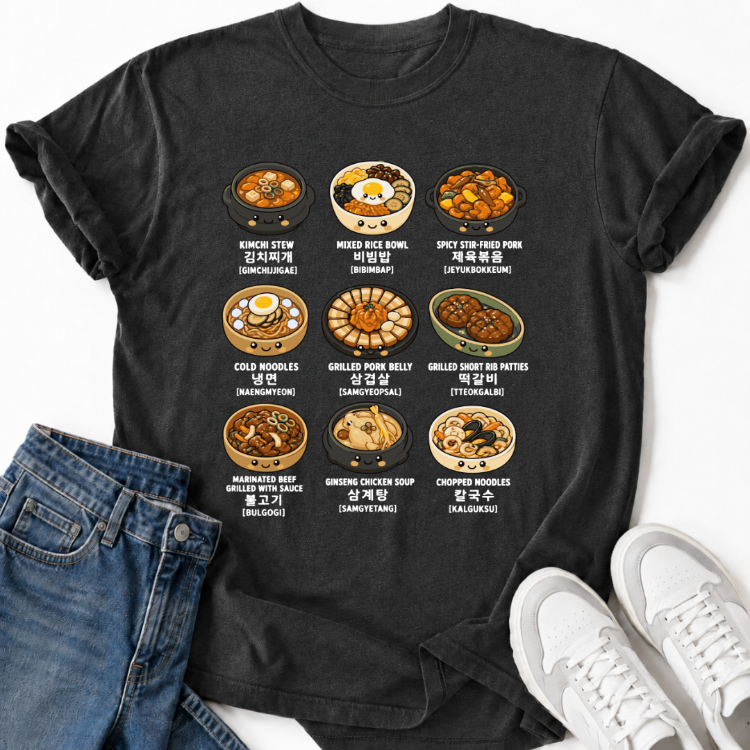 KOREAN FOOD NAMES T-SHIRT