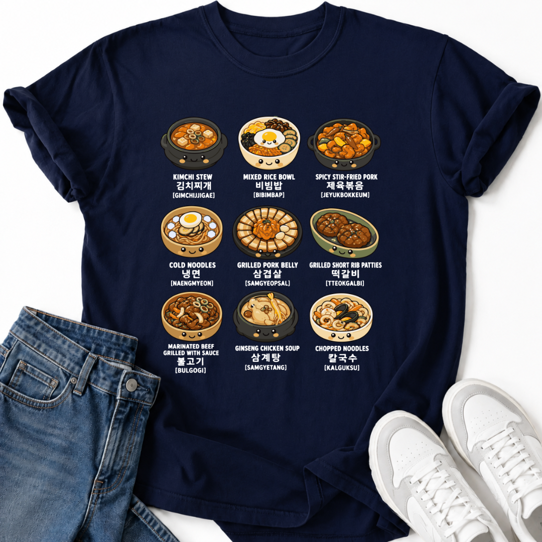 KOREAN FOOD NAMES T-SHIRT