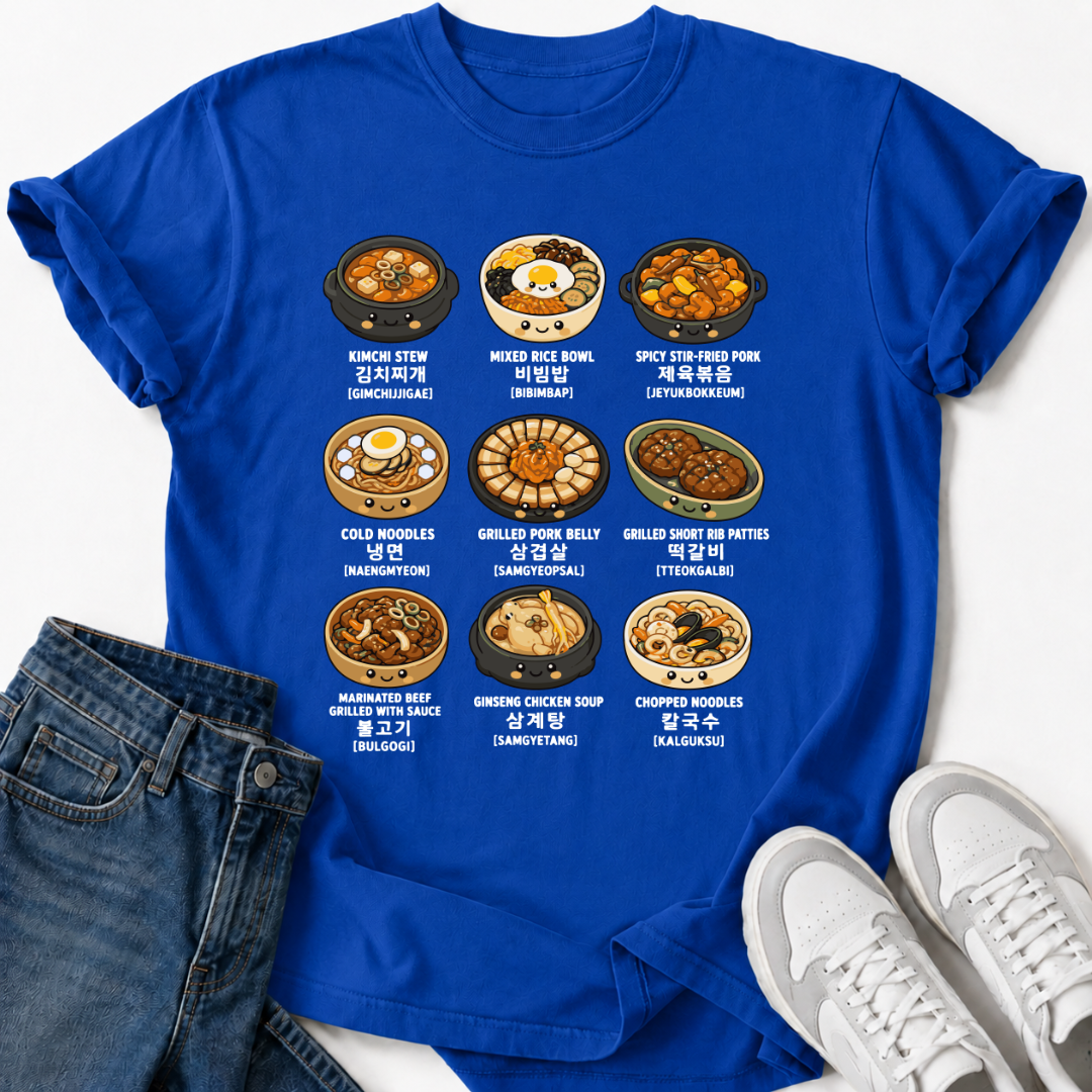 KOREAN FOOD NAMES T-SHIRT