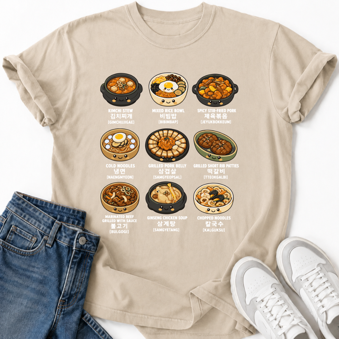 KOREAN FOOD NAMES T-SHIRT