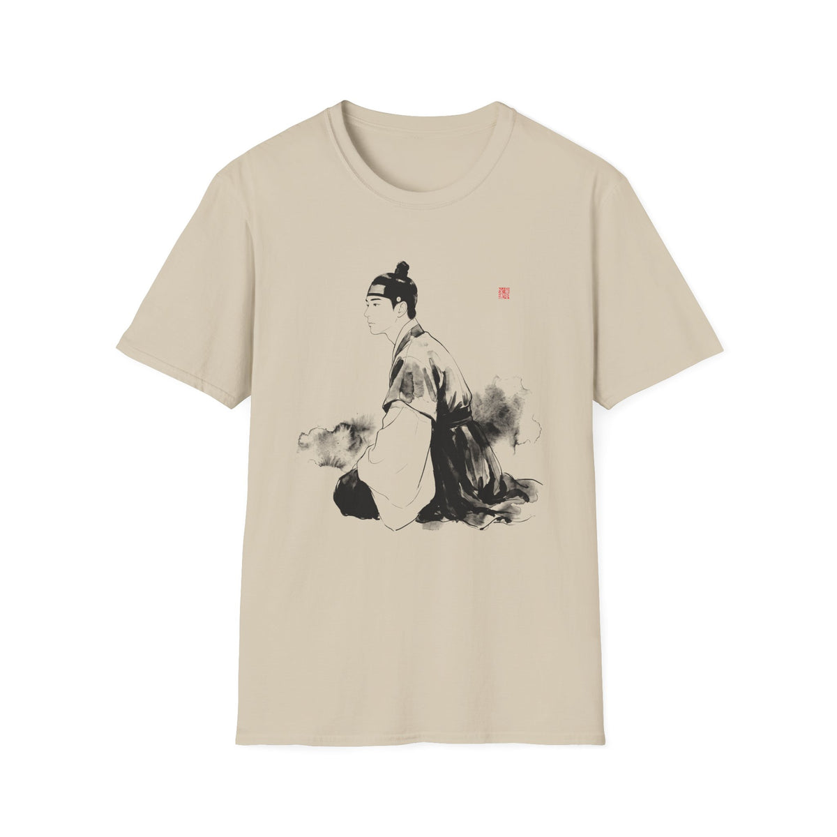 Ink Wash Samurai T-Shirt — Minimal Asian Brush Art Tee