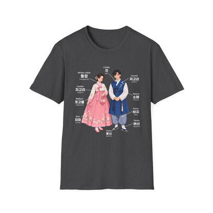 Hanbok Anatomy T‑Shirt — Labeled Korean Traditional Costume Guide