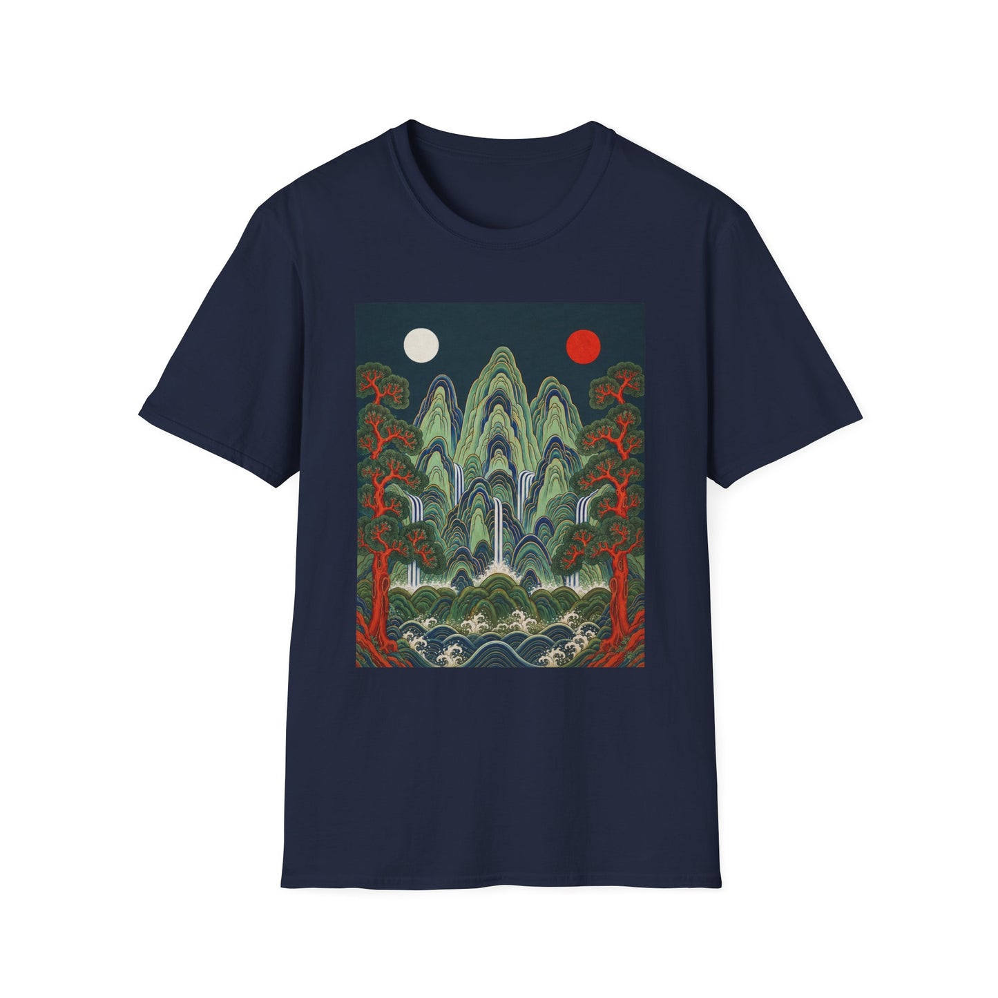Asian Landscape Tee — Double Sun Mountain Art T-Shirt