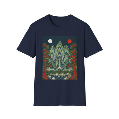 Asian Landscape Tee — Double Sun Mountain Art T-Shirt