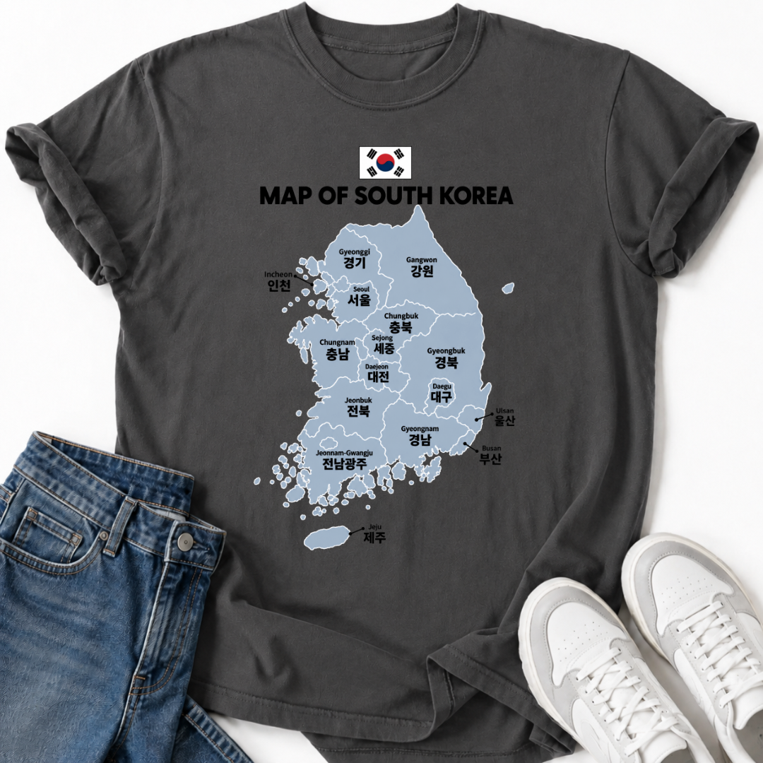 MAP OF SOUTH KOREA T-SHIRT