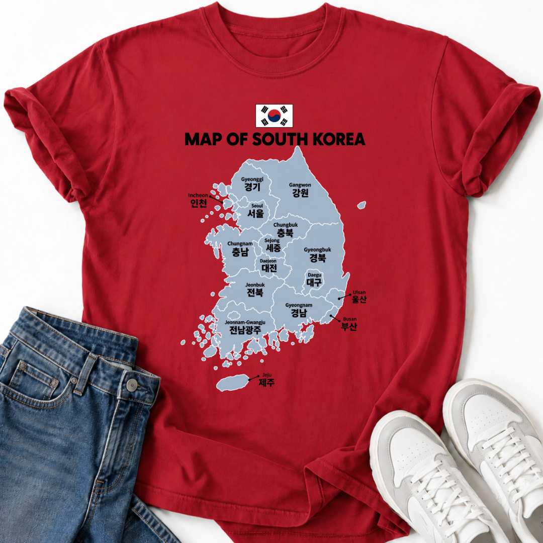 MAP OF SOUTH KOREA T-SHIRT