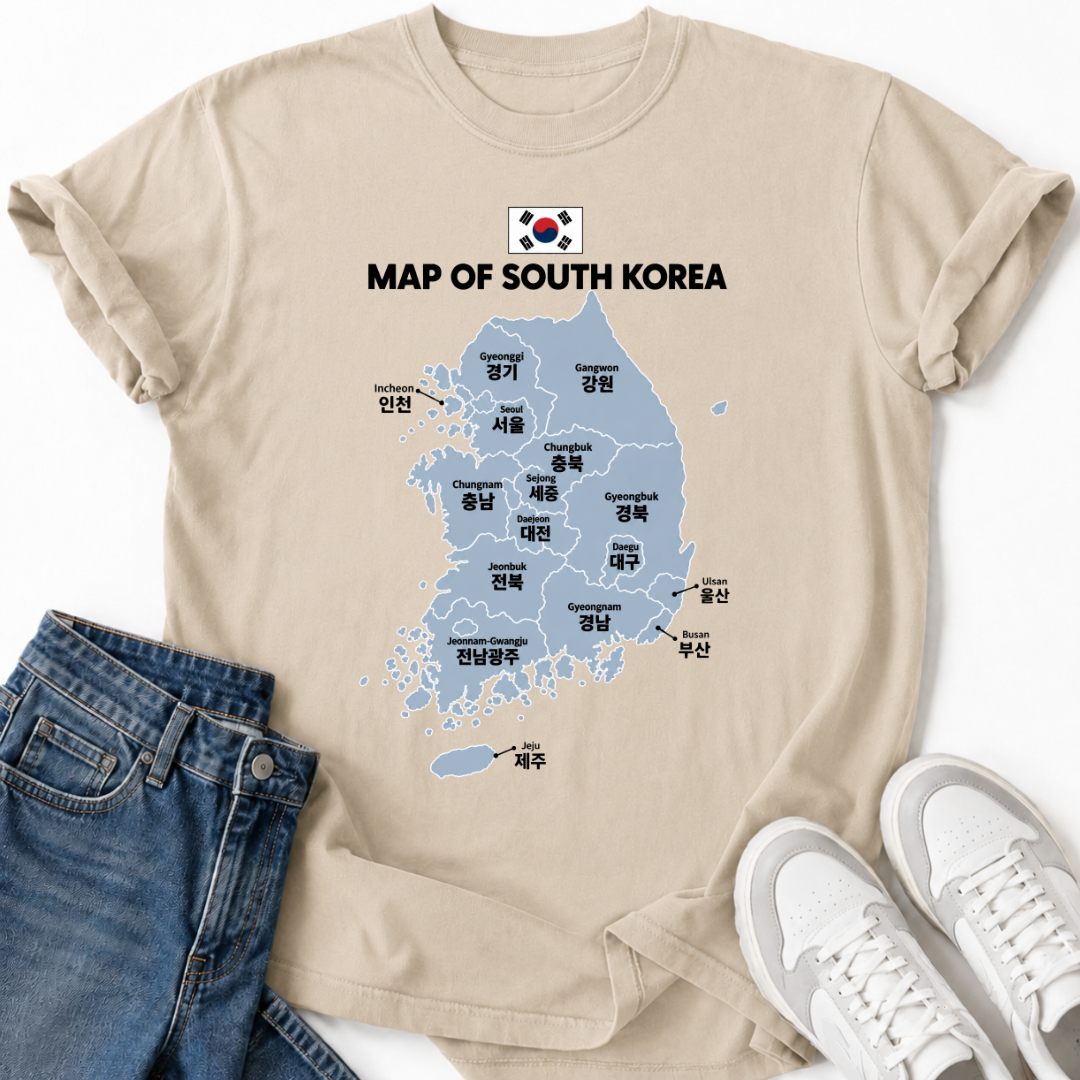 MAP OF SOUTH KOREA T-SHIRT