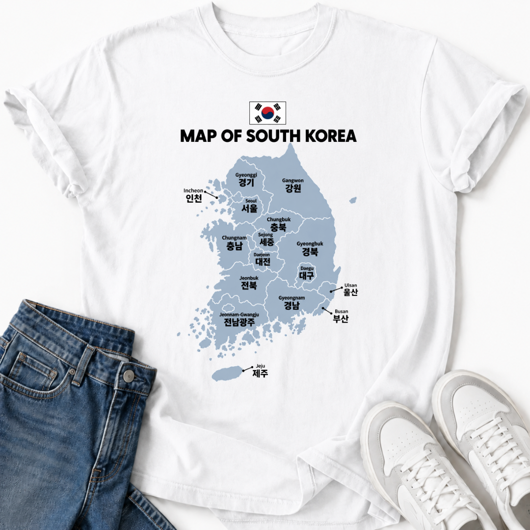 MAP OF SOUTH KOREA T-SHIRT