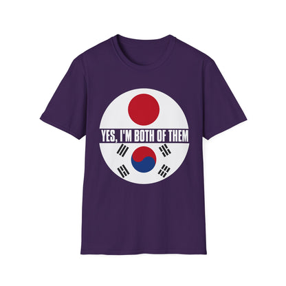 T-Shirt — "Yes, I'm Both of Them" Japan & Korea Flag Pride Tee