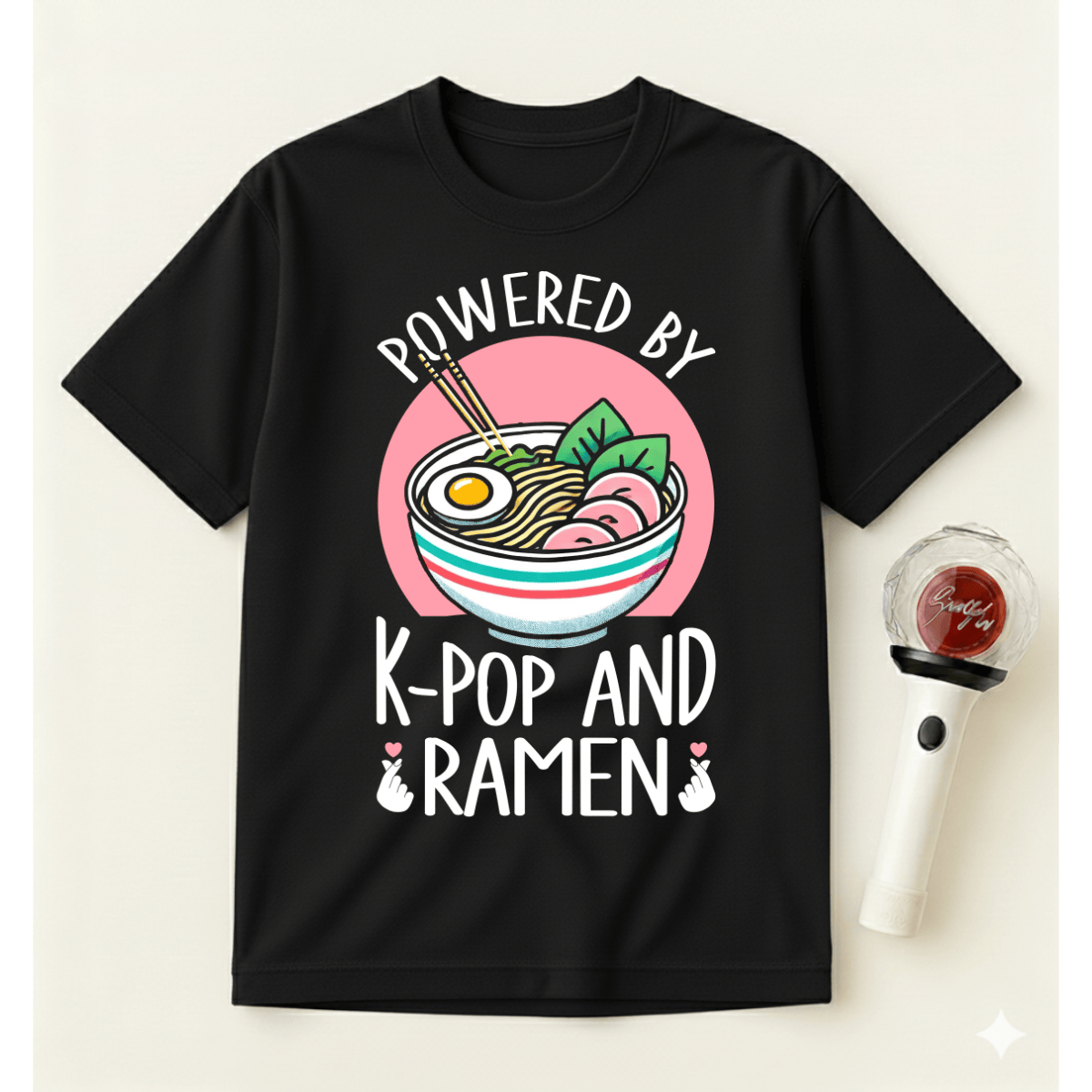 POWERED BY K-POP AND RAMEN T-SHIRT