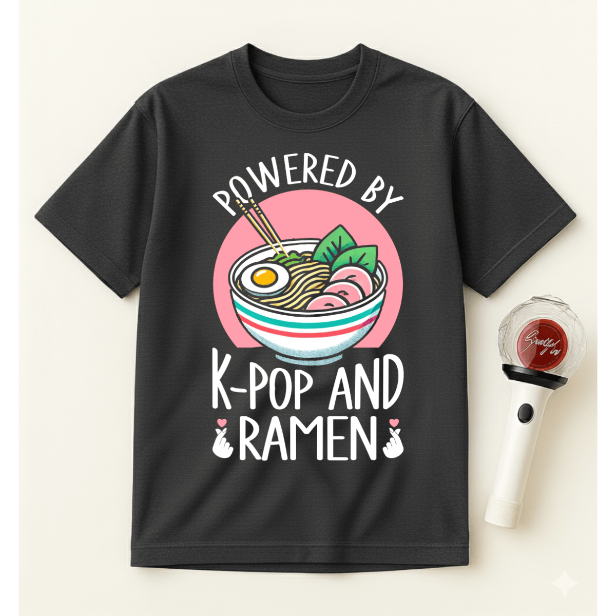 POWERED BY K-POP AND RAMEN T-SHIRT