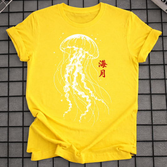 WEISSES TINTEN-QUALLE-T-SHIRT