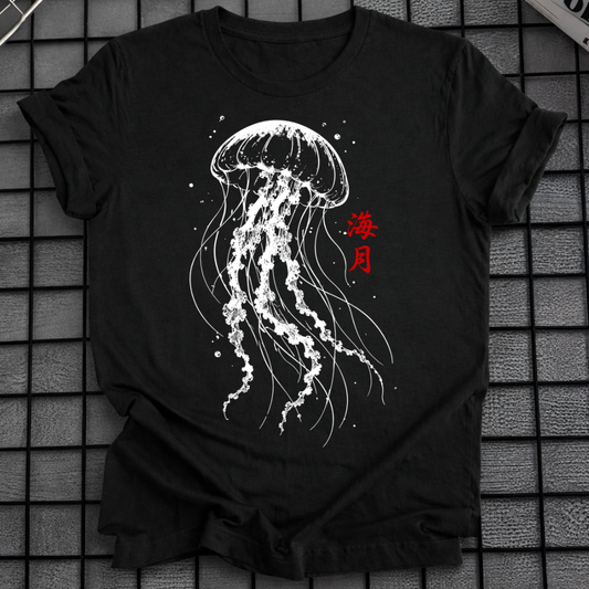 WEISSES TINTEN-QUALLE-T-SHIRT
