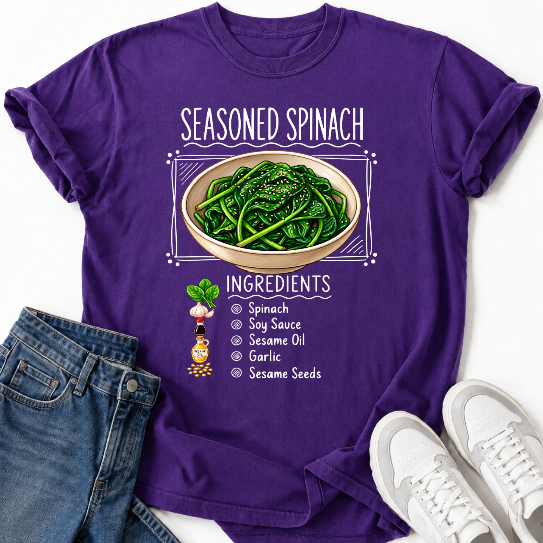 SEASONED SPINACH INGREDIENTS T-SHIRT