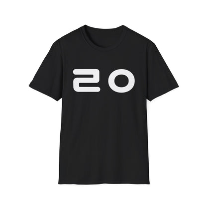 Minimal '20' Graphic T-Shirt — Retro Numeric Logo Tee