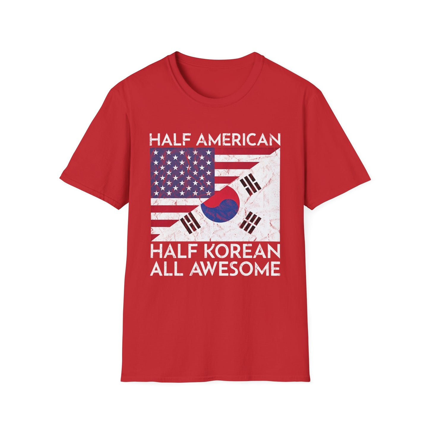 Half American Half Korean T‑Shirt — 'Half American, Half Korean, All Awesome' Patriotic Tee