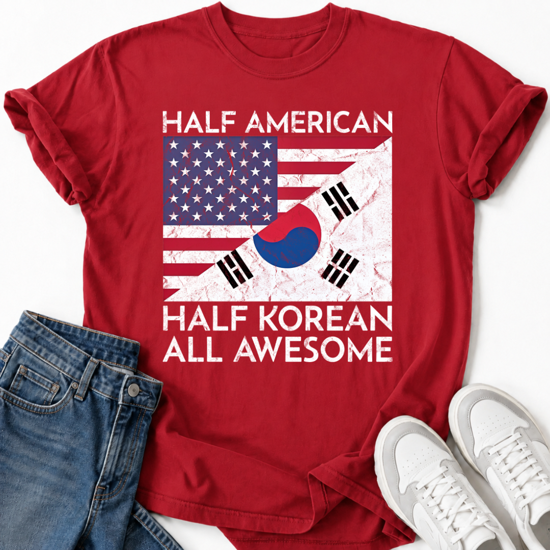 HALF AMERICAN HALF KOREAN T-SHIRT