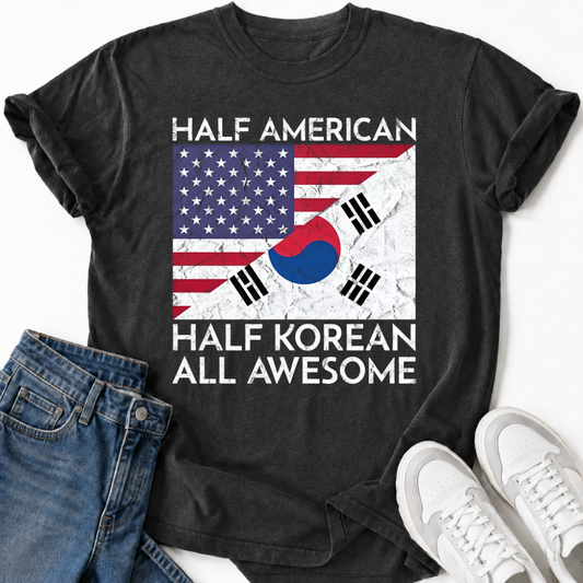 HALF AMERICAN HALF KOREAN T-SHIRT