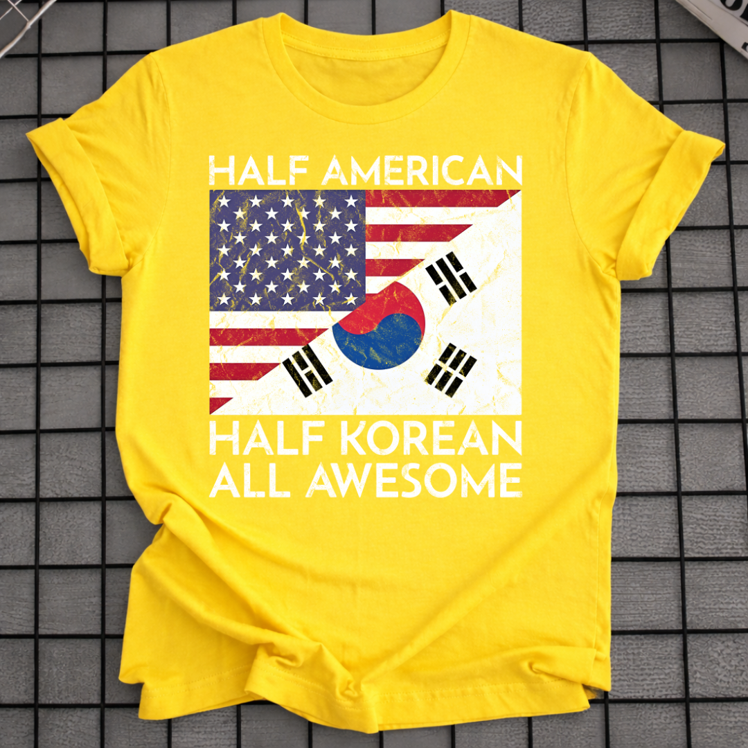 HALF AMERICAN HALF KOREAN T-SHIRT