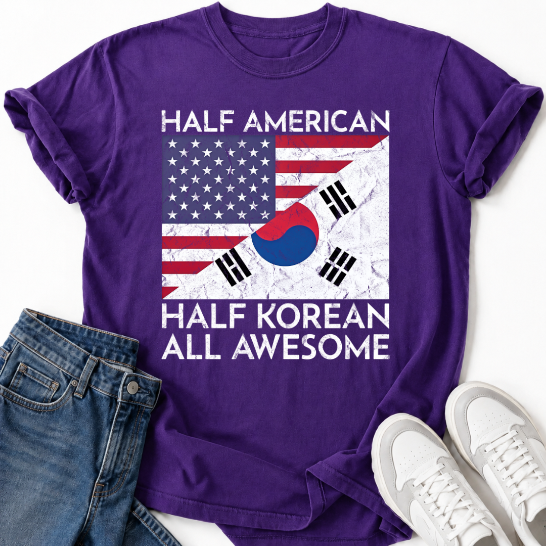 HALF AMERICAN HALF KOREAN T-SHIRT