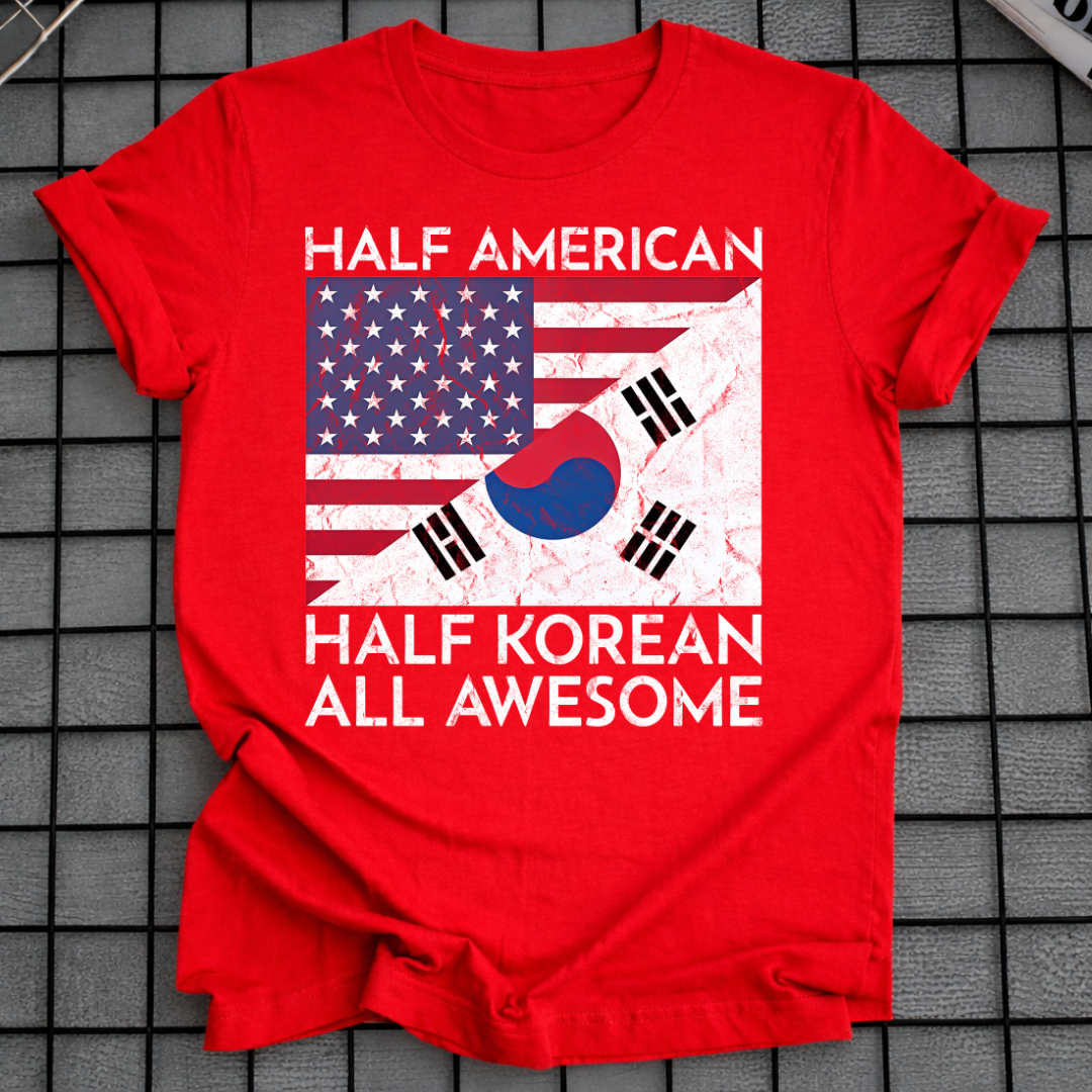 HALF AMERICAN HALF KOREAN T-SHIRT