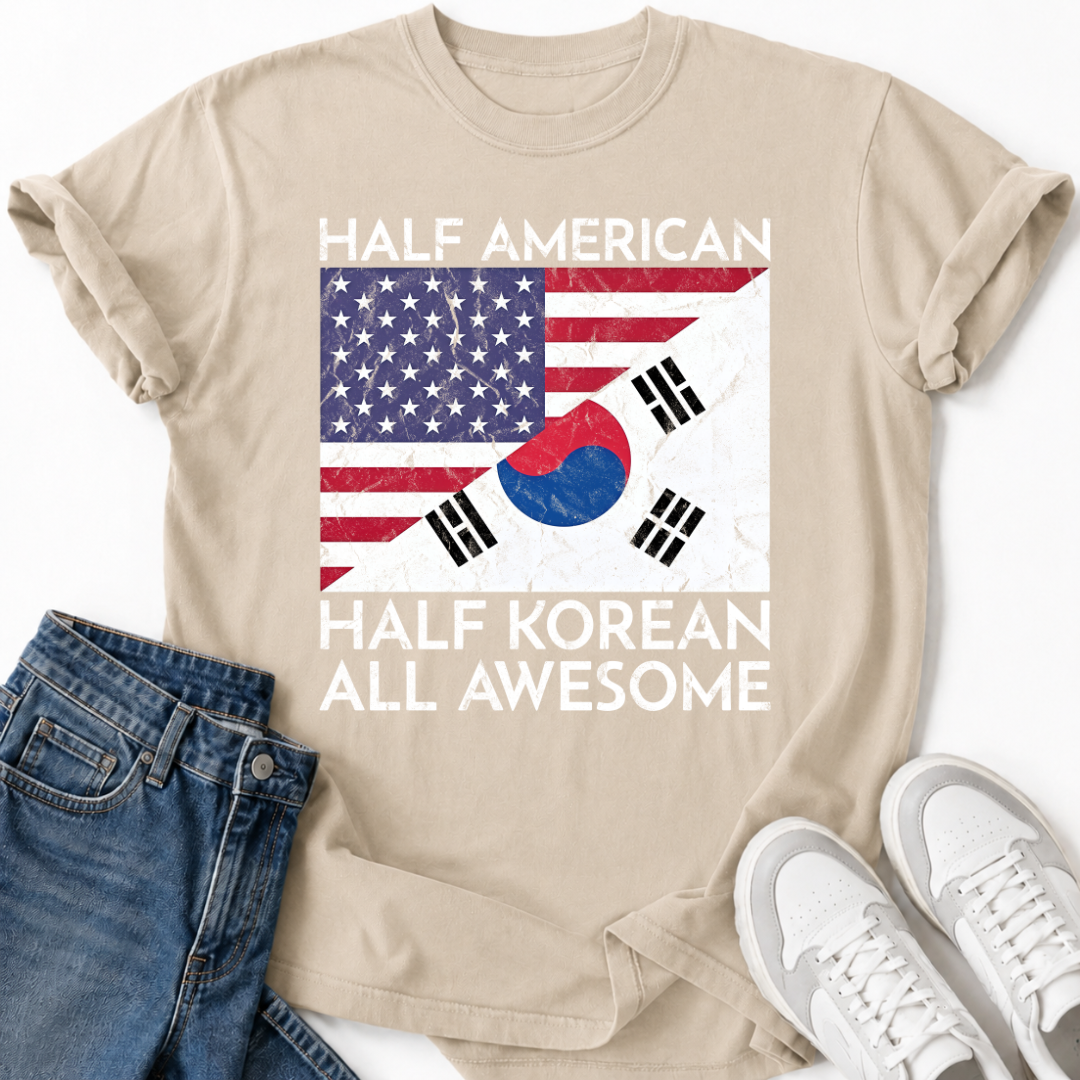 HALF AMERICAN HALF KOREAN T-SHIRT