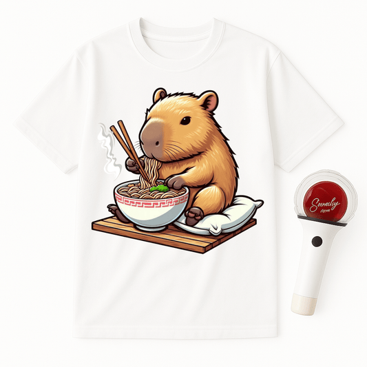 CAPYBARA EATING RAMEN UNISEX T-SHIRT