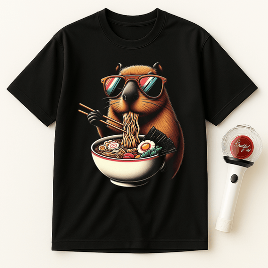 CAPYBARA RAMEN SUNGLASSES UNISEX T-SHIRT