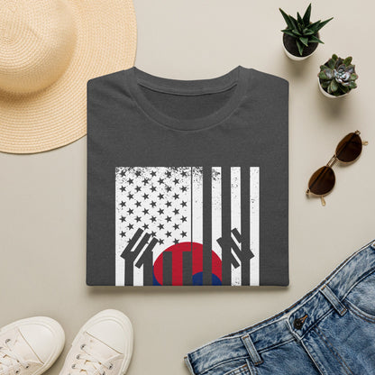 Korean Flag USA Mashup T-Shirt — Taegeuk Stripes Graphic Tee