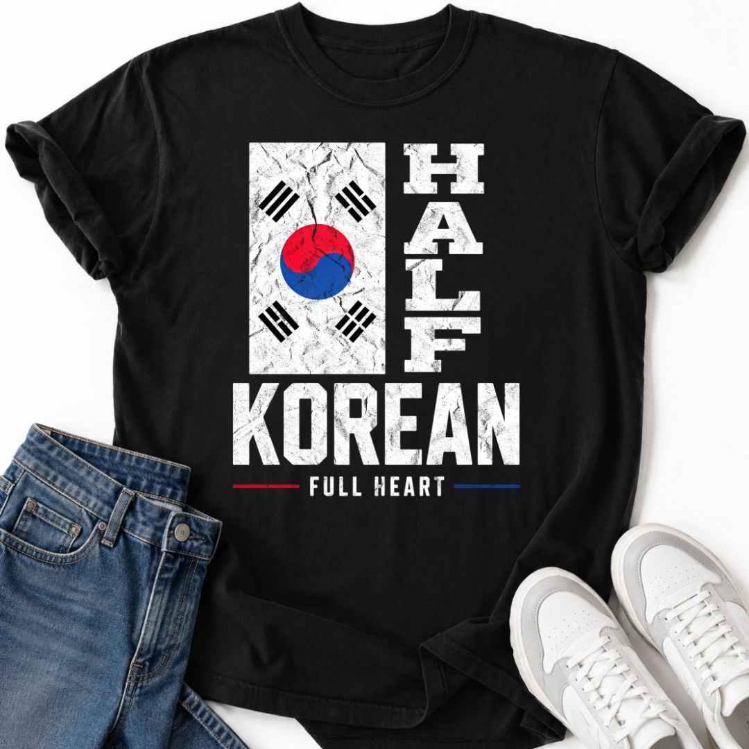 HALF KOREAN FULL HEART T-SHIRT