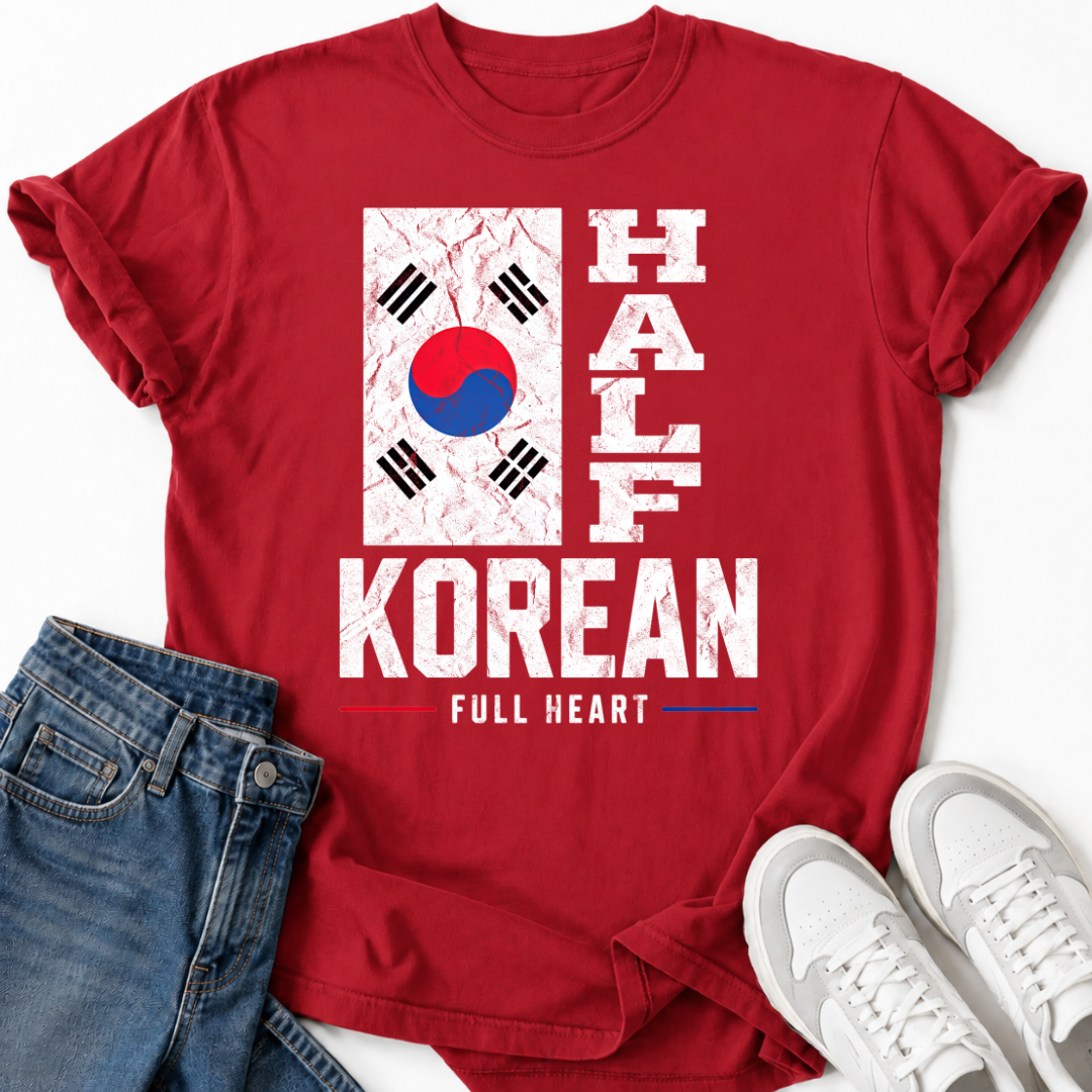 HALF KOREAN FULL HEART T-SHIRT