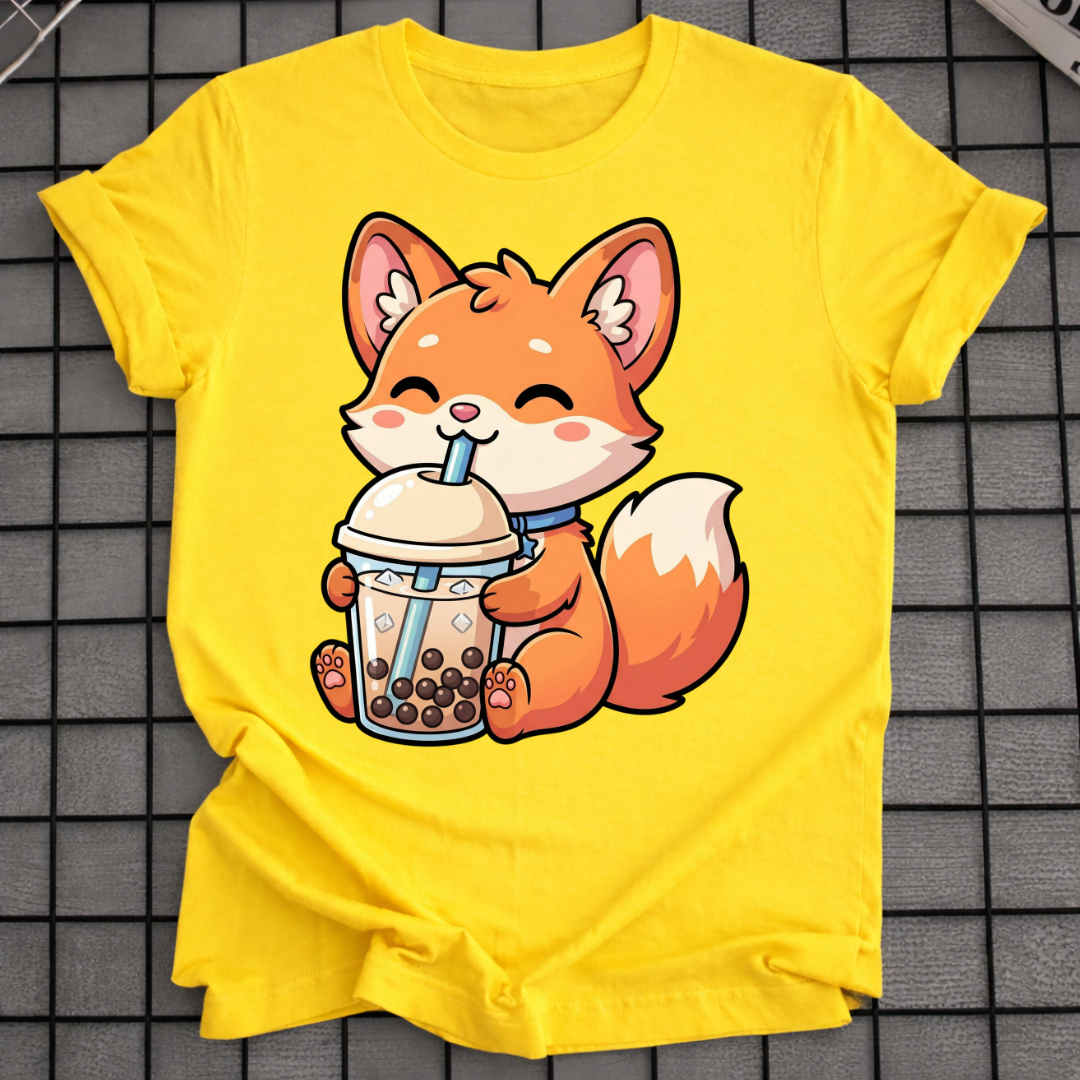 FUCHS TRINKT BUBBLE TEA T-SHIRT