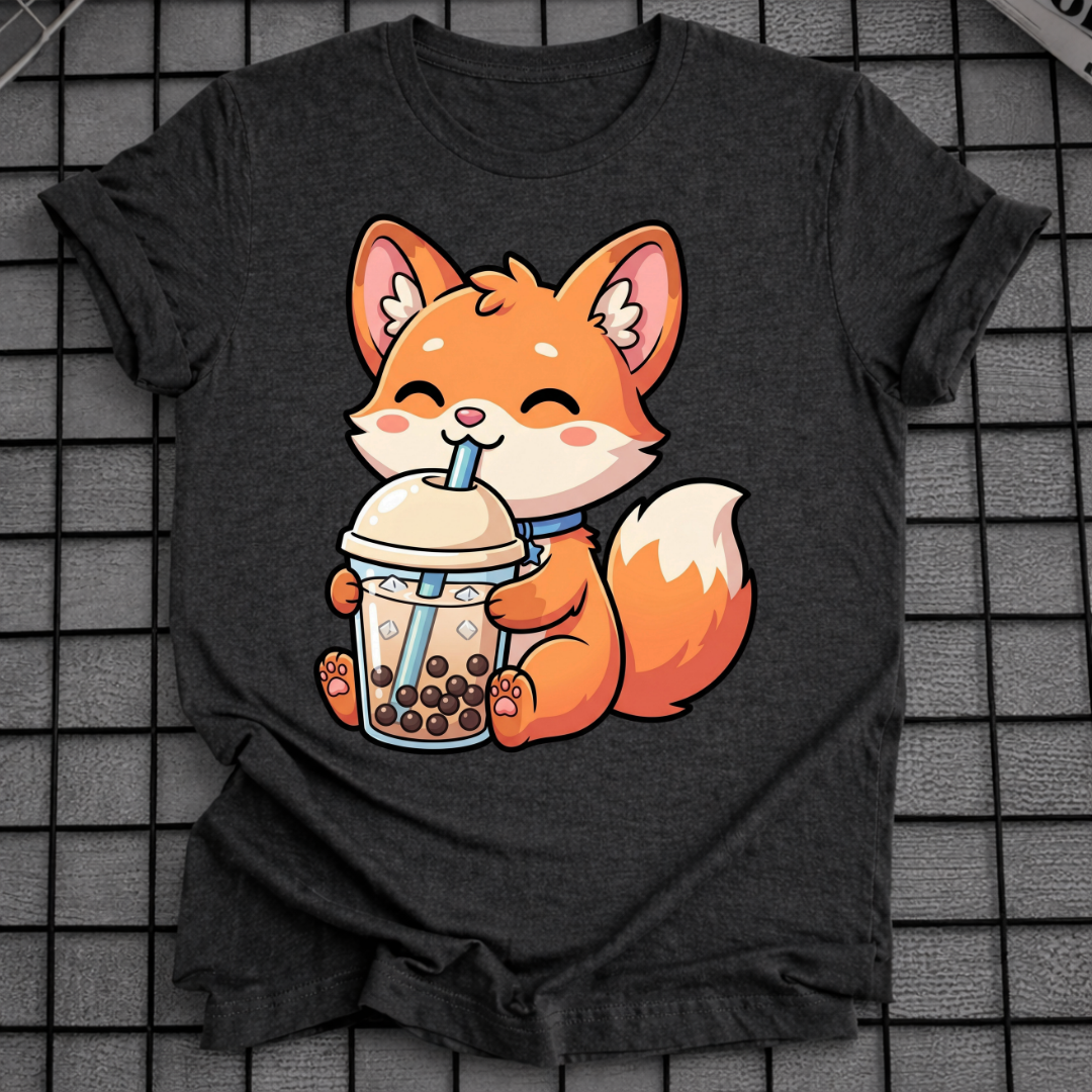 FUCHS TRINKT BUBBLE TEA T-SHIRT