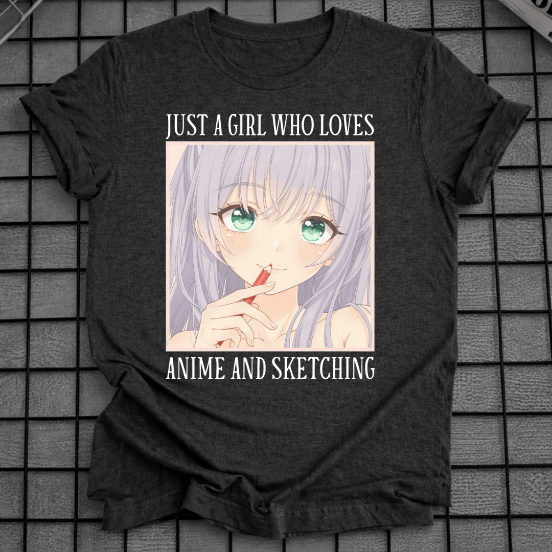EIN MÄDCHEN, DAS ANIME & SKETCHEN LIEBT T-SHIRT