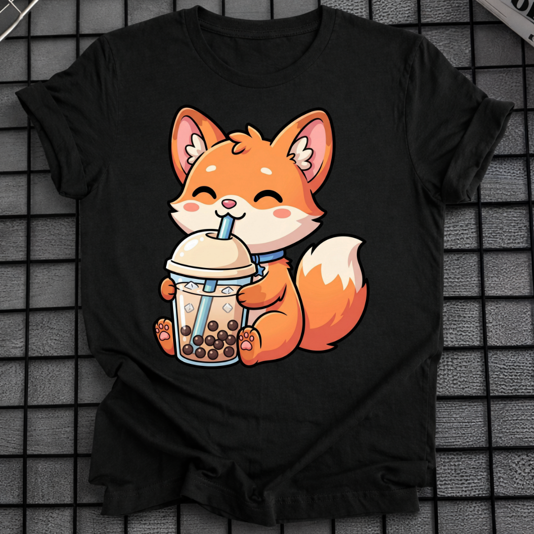 FUCHS TRINKT BUBBLE TEA T-SHIRT