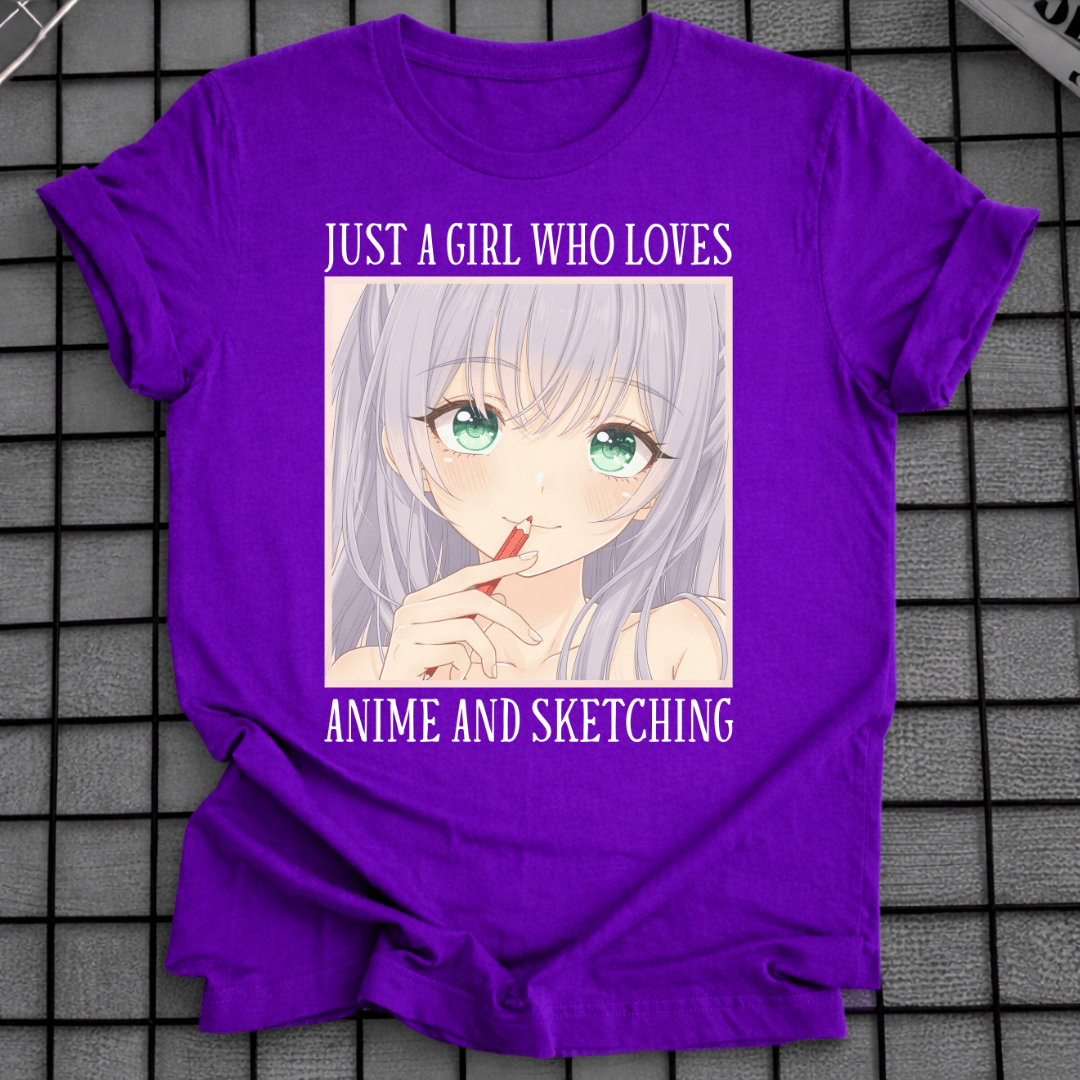 EIN MÄDCHEN, DAS ANIME & SKETCHEN LIEBT T-SHIRT