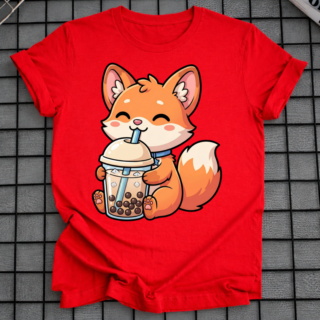 FUCHS TRINKT BUBBLE TEA T-SHIRT