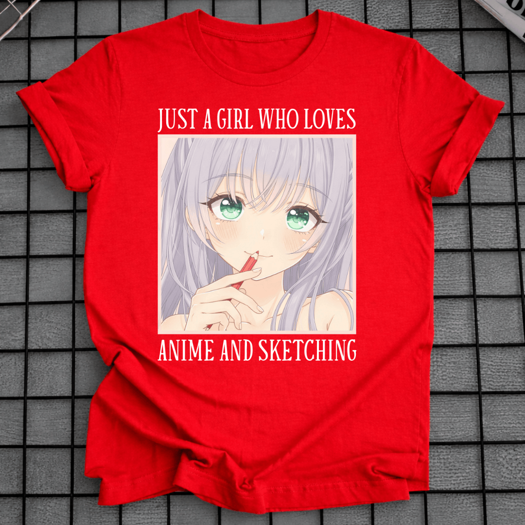 EIN MÄDCHEN, DAS ANIME & SKETCHEN LIEBT T-SHIRT