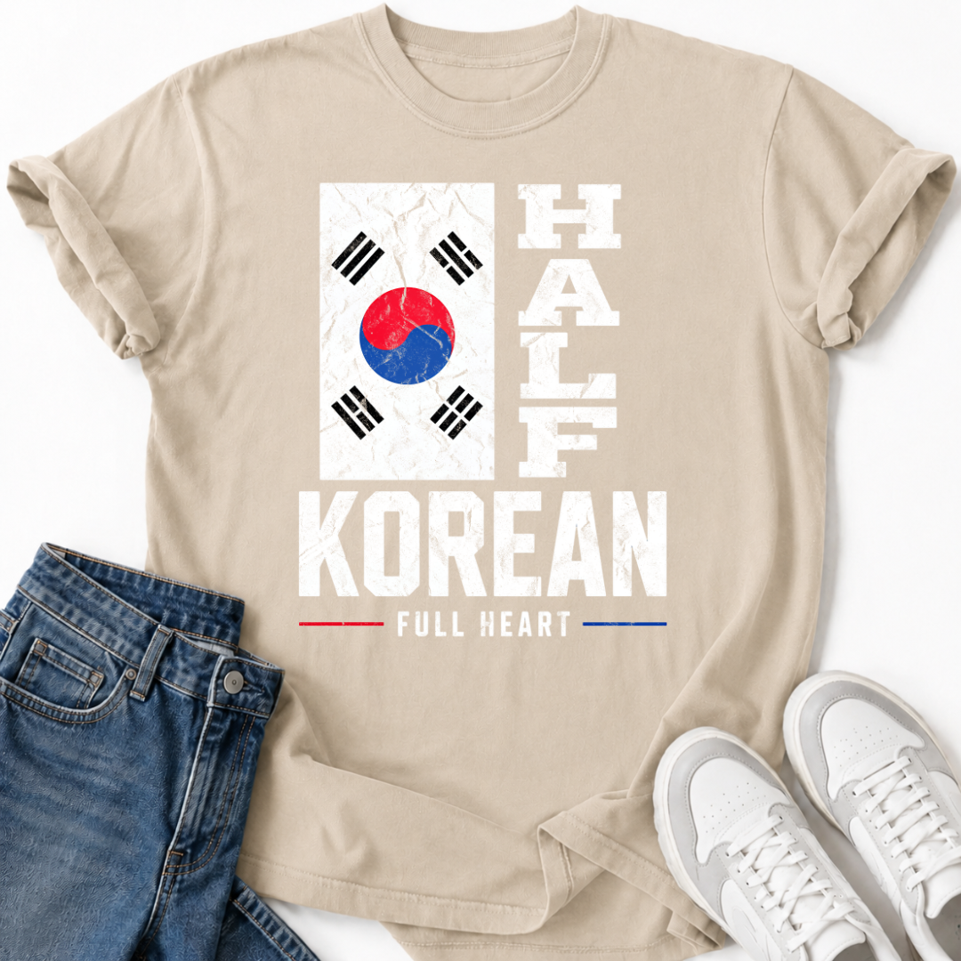 HALF KOREAN FULL HEART T-SHIRT