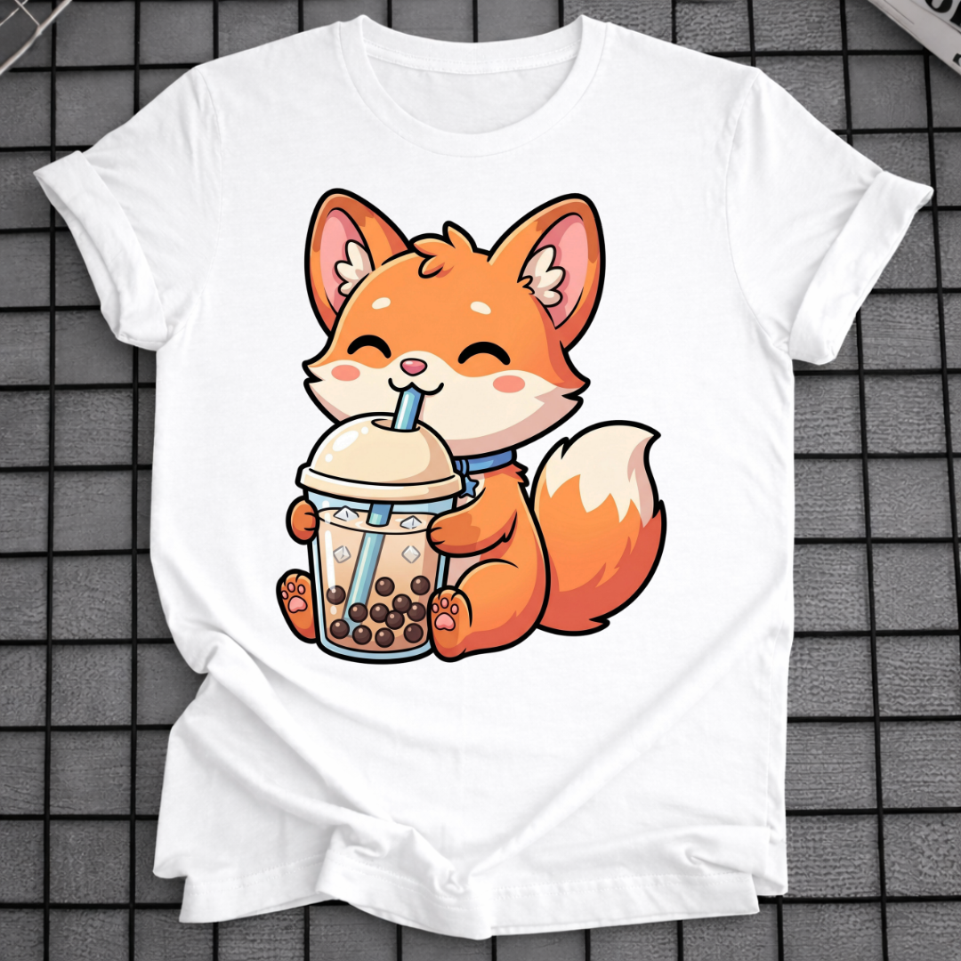 FUCHS TRINKT BUBBLE TEA T-SHIRT