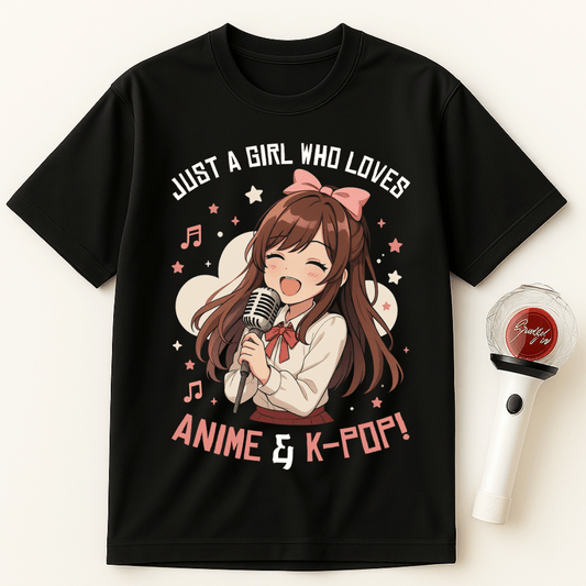 JUST A GIRL WHO LOVES ANIME & K-POP UNISEX T-SHIRT