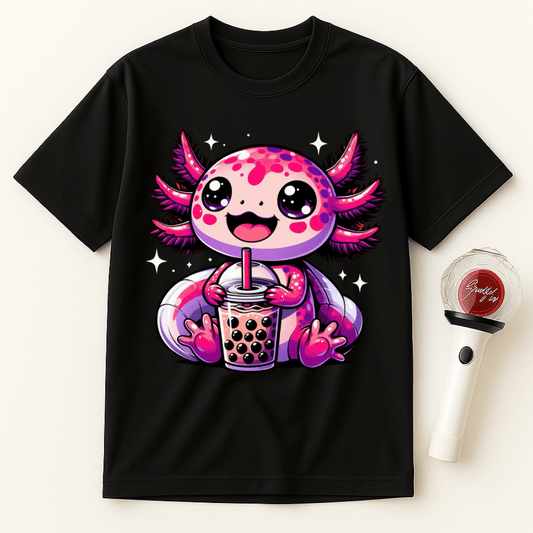 AXOLOTL BOBA TEA UNISEX T-SHIRT