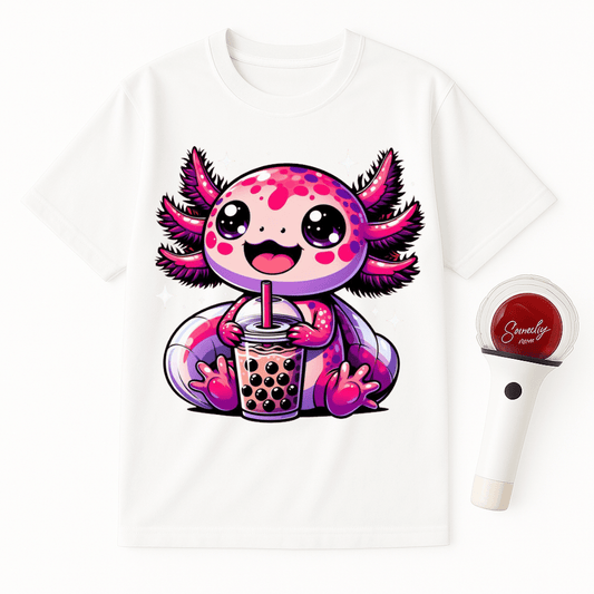 AXOLOTL BOBA TEA UNISEX T-SHIRT