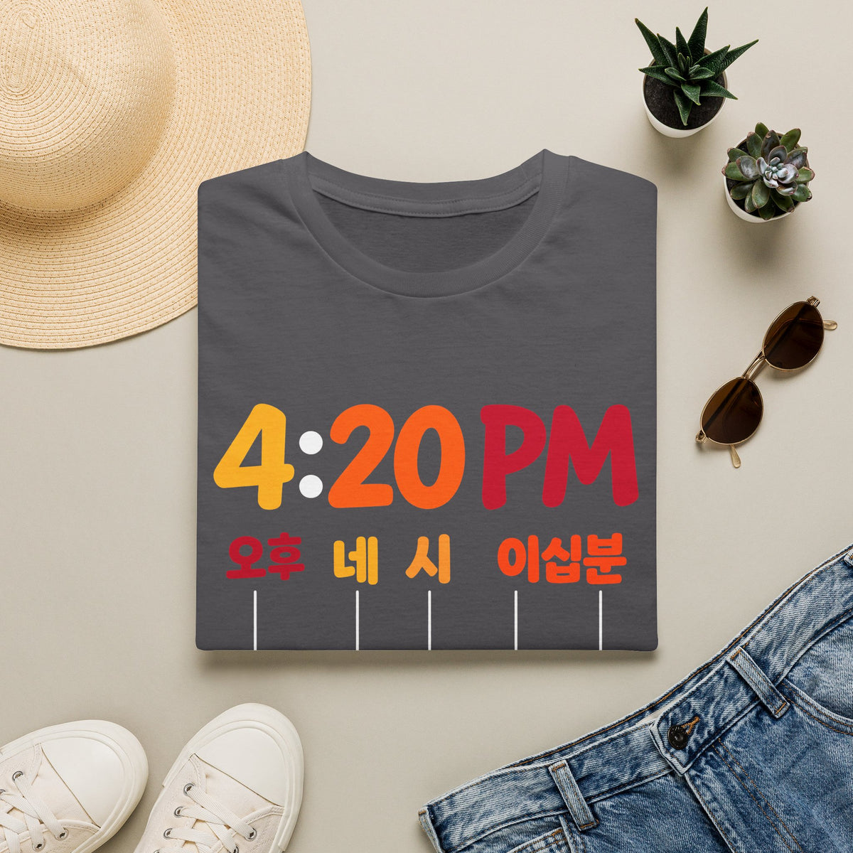 4:20 PM Graphic T-Shirt — Bilingual Korean/English Time Countdown Tee