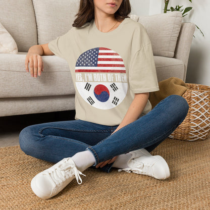 Yes, I'm Both of Them T-Shirt — USA & South Korea Flag Dual Heritage Tee
