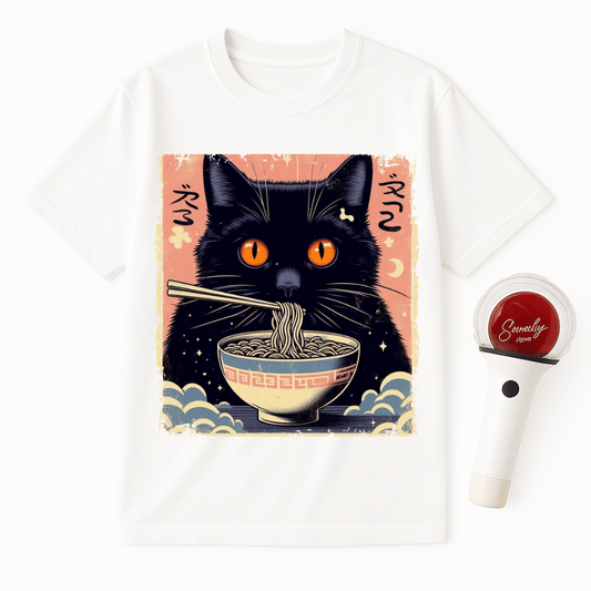 BLACK CAT RAMEN UNISEX T-SHIRT