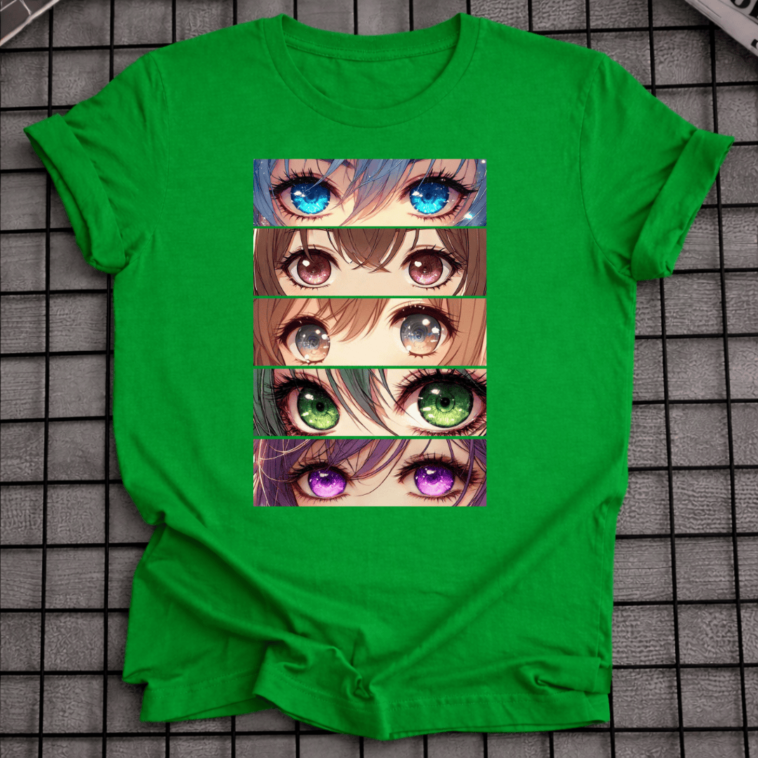FARBENFROHES ANIME-AUGEN-T-SHIRT