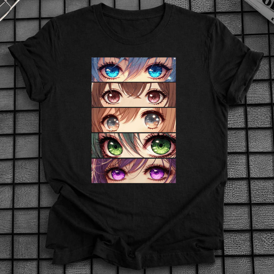 FARBENFROHES ANIME-AUGEN-T-SHIRT