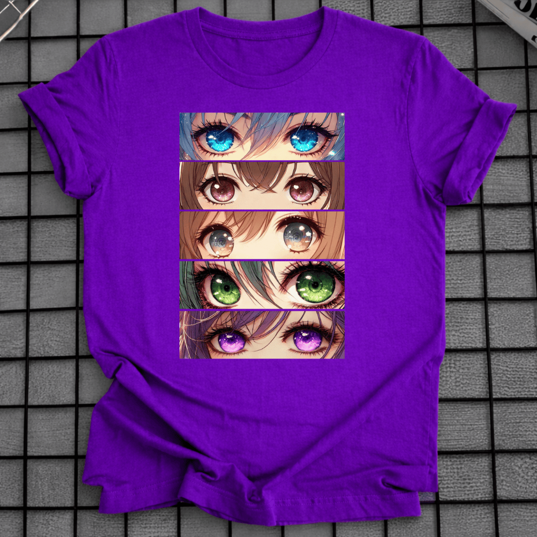 FARBENFROHES ANIME-AUGEN-T-SHIRT