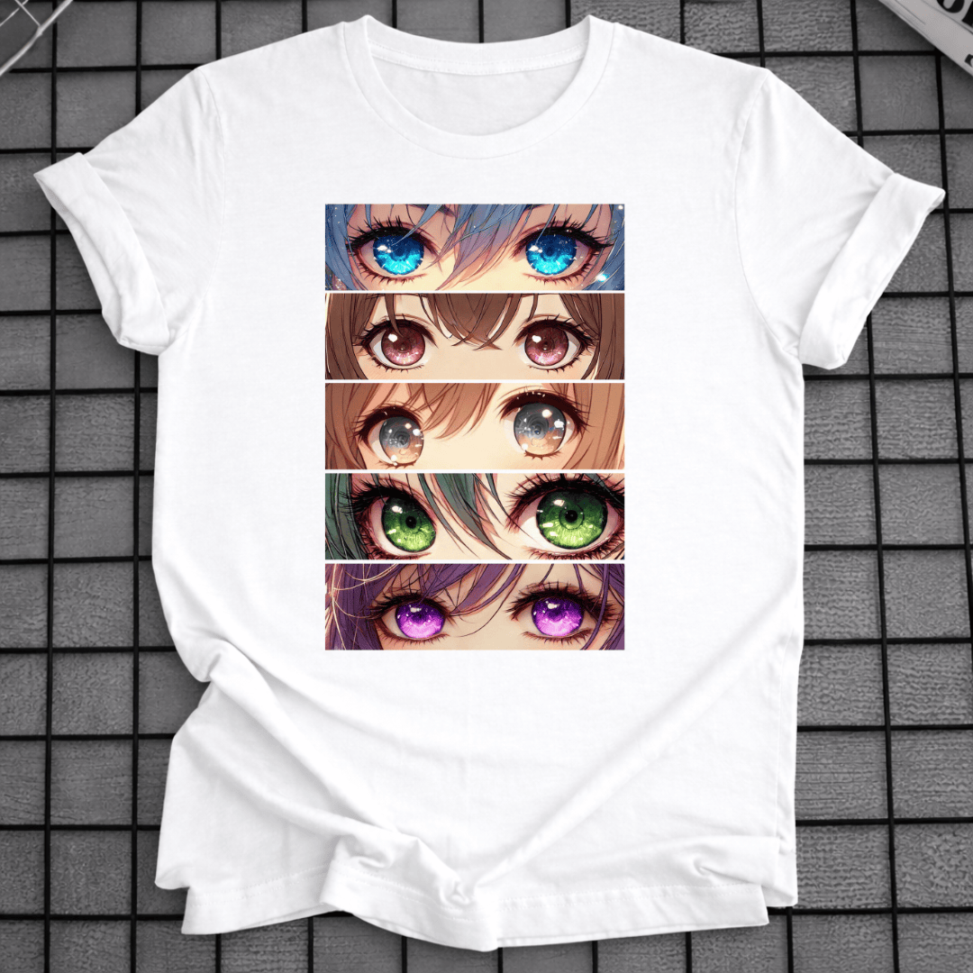 FARBENFROHES ANIME-AUGEN-T-SHIRT